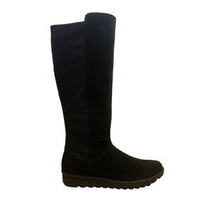 Hartjes Xs Women’s Black Leather Side Zip Up Closure Knee-High Boots Size 8.5